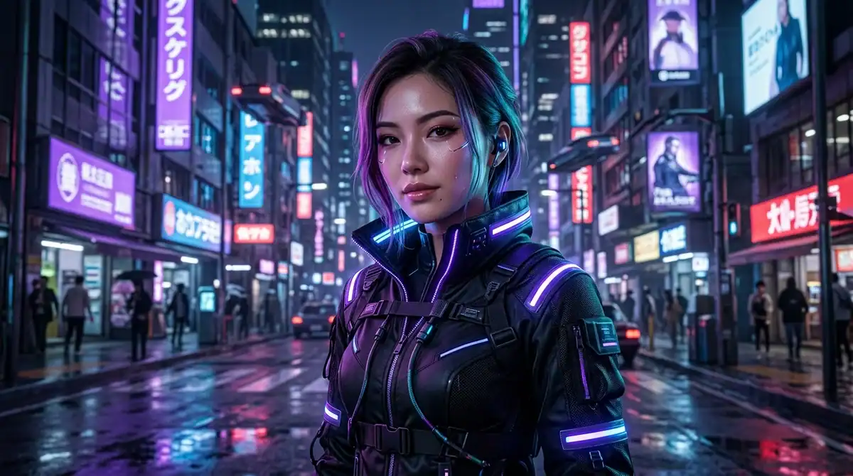Portrait style manga cyberpunk futuriste, guide lecture manga hentai gratuit en ligne 2026.