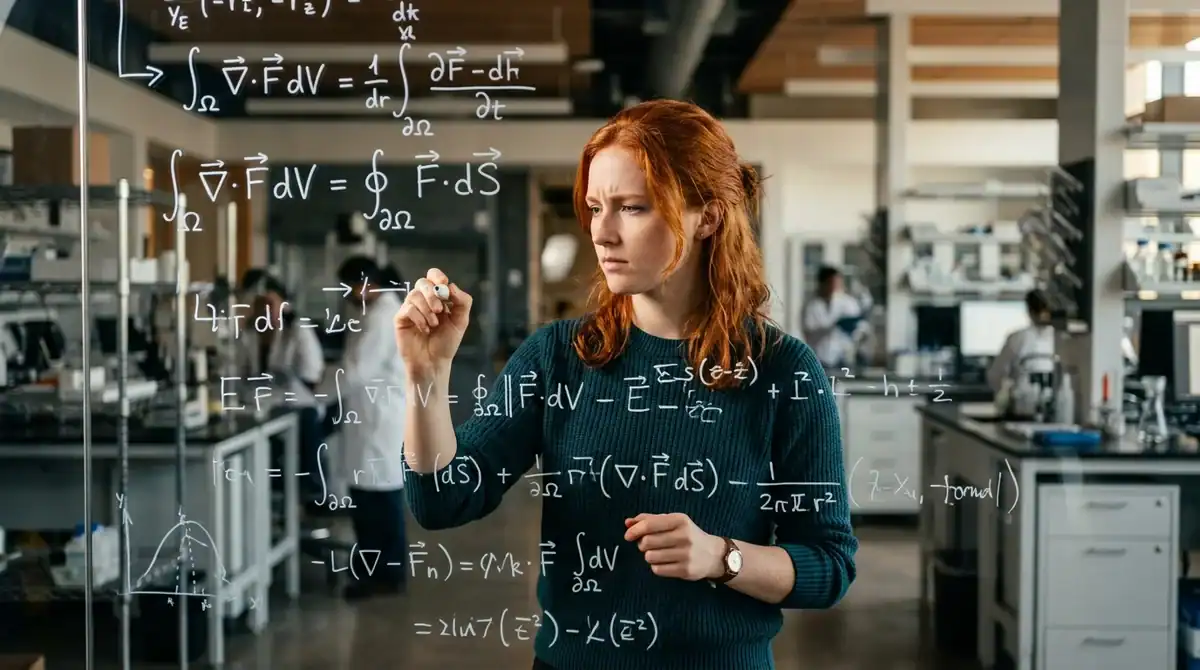 Chercheuse analysant des équations sur les limites mathématiques des algorithmes de prédiction IA.