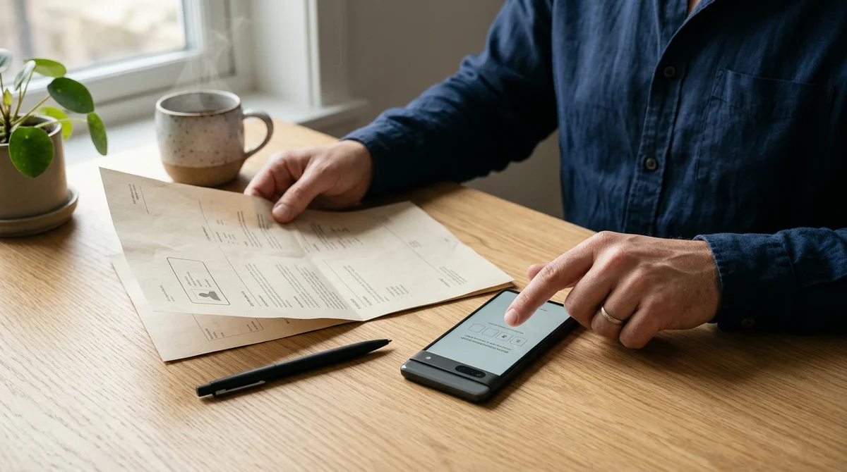 Maintenant un document d'activation Digiposte sur un bureau en bois lumineux